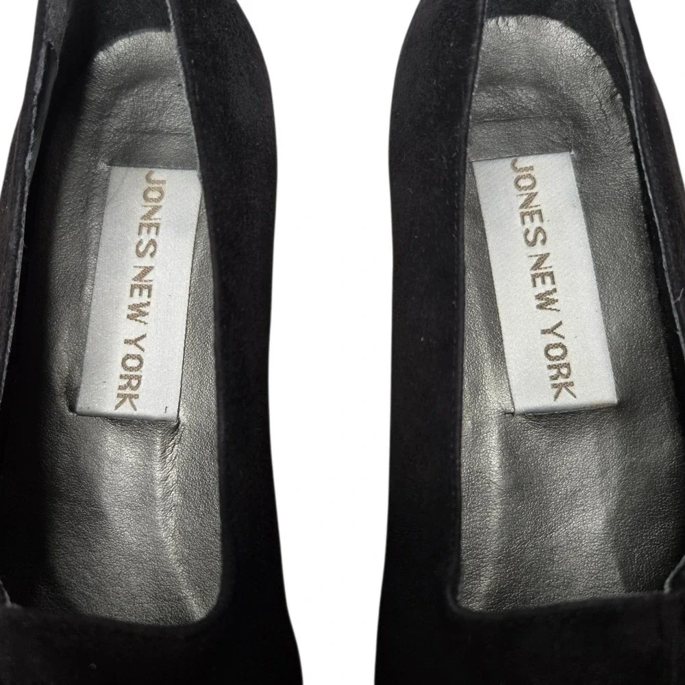 Vtg Jones New York Black Suede Bow Ballet Flats 6 Made In Italy Coquette 90s Y2K